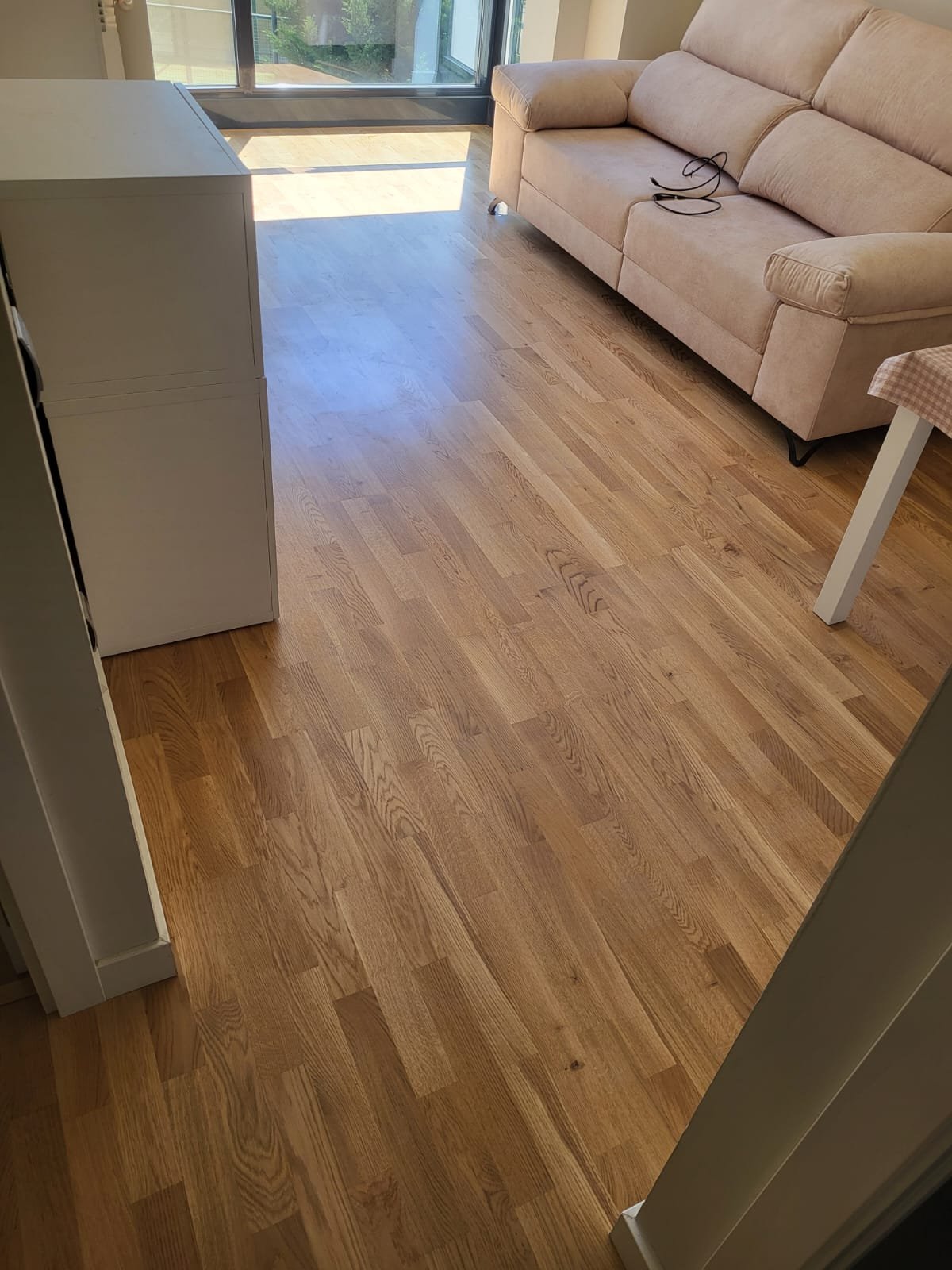 Tarima laminada resistente para una vivienda con perros y mascotas